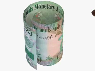 Cayman Islands British 5 Dollar Wallet Money Purse 3D model