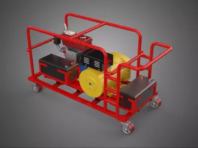 MOBILE BACKUP POWER DIESEL GENSET GENERATOR SET BATTERY SYSTEM 3D model