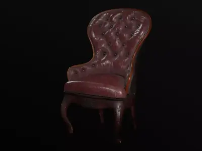 Victorian chair Low-poly 3D model