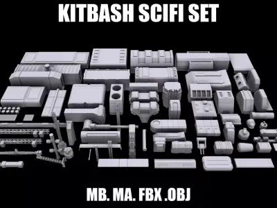 Kitbash Sci-Fi 3D model