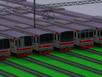 LowPoly Train Pack Free low-poly 3D model