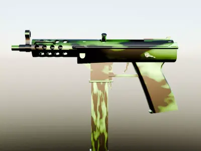 Low Poly SMG  Low-poly 3D model