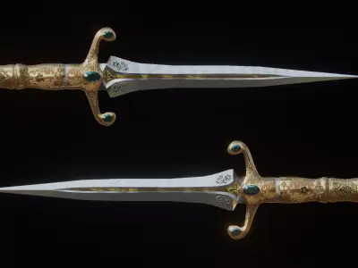 Stylized Dagger Low-poly 3D model purchase