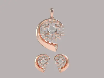Diamond Pendant Set 08 3D print model