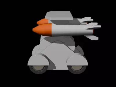 Stylized Low Poly Tank Dual Strike Game Ready Low-poly 3D model