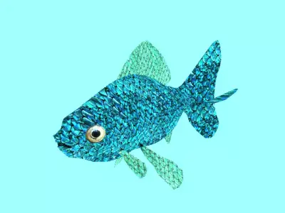 fish made in blender Low-poly 3D model