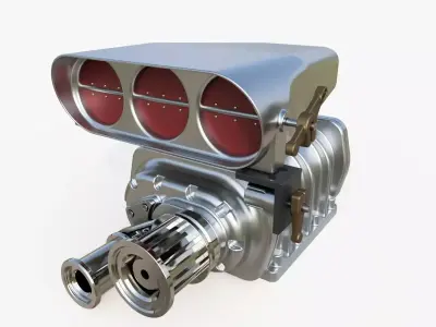 Muscle car blower 3D model