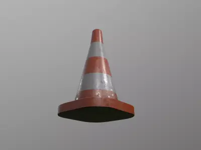 Traffic cone low poly model Low-poly 3D model