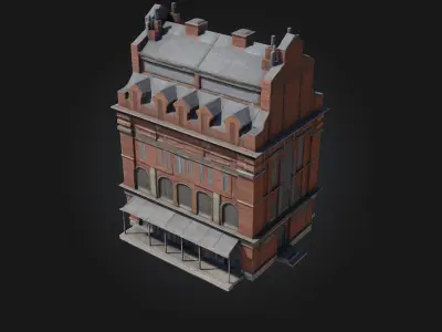 Brick Factory Building  Industrial Heritage in Detailed Form 3D model