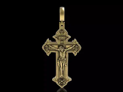 Jesus With Antique Cross Pendant 3D print model