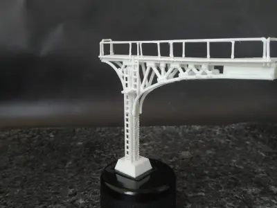 Double Track Cantilever signal bridge for scale model trains 3D print model