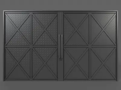PBR Industrial Gate 1 Low-poly 3D model