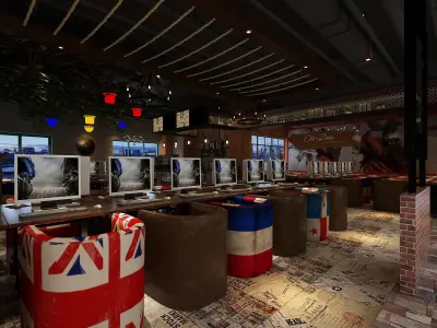 Industrial LOFT Internet Cafe 3D model