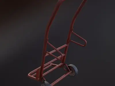 Hand Truck Low-poly 3D model 10