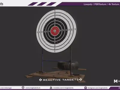 Reactive Target Game props Low-poly 3D model