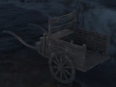Horse Cart Low-poly 3D model get