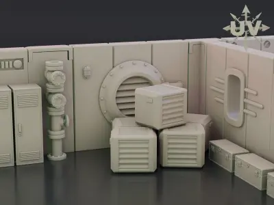 SCIFI TERRAIN BITZ VOL2  vault assets 3D print model