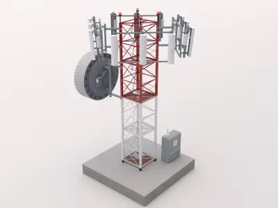 Antenna Tower Low-poly 3D model purchase