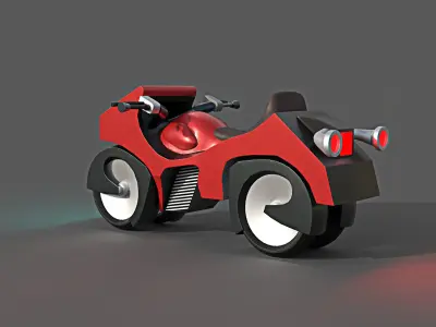 Sci-fi Bike Game Ready 8 3D model