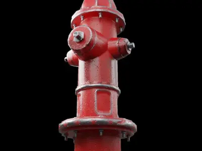 Hidrant 3d model low poly fire hydrant Low-poly 3D model