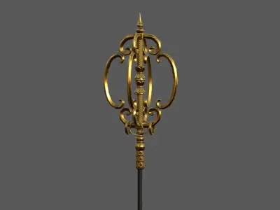 Monk Staff Low-poly 3D model