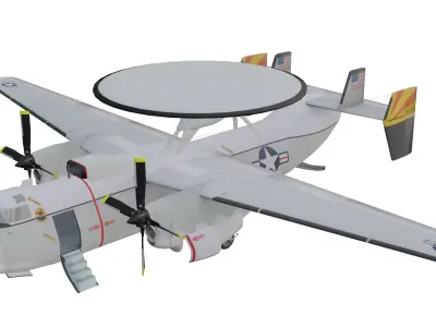 Northrop Grumman E-2 Hawkeye Low-poly 3D model