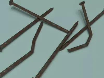 rusty Metal nail - Game Ready - VR AR Low-poly 3D model