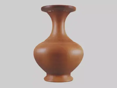 Handcrafted Wooden Vase Low-poly 3D model