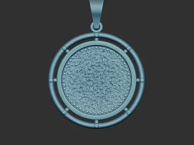 Textured Medallion Pendant 3d Model 3D print model