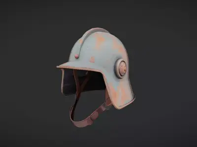 rusty vintage military helmet 3D model