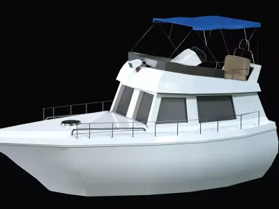Sailing yacht Low-poly 3D model