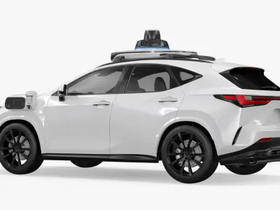Self-Navigating Car with Multi-Radar System White 3D model