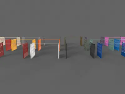 PBR Metal Gate D5 Low-poly 3D model