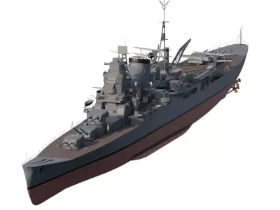WW2 JAPANESE HEAVY CRUISER BASED ON Mogami class 3D model