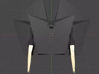 spaceship fighter jet flying in sky Low-poly 3D model