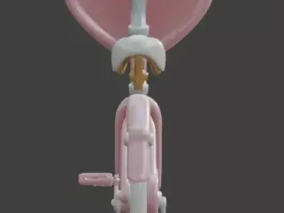 Stylized 3D Valentine  Bicycle Model Low-poly 3D model
