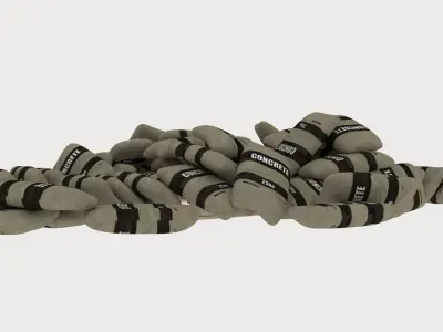 sacks pallet pile 1 3D model