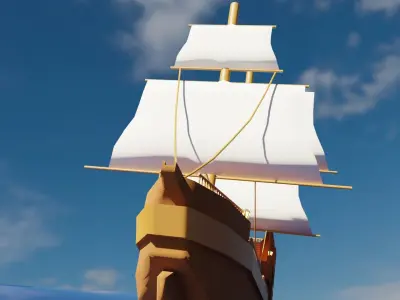 Pirate ship 3D model 6