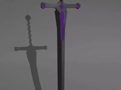 Low Poly Dark Fantasy Sword Free low-poly 3D model