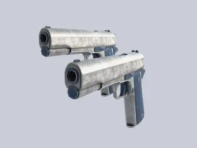 COLT 1911 Aqua Low-poly 3D model