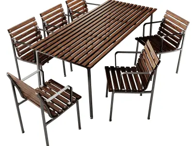 Traverse Garden Table and Chair by Hay 3D model