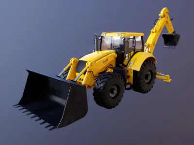 Generic Large Backhoe Loader 3D model