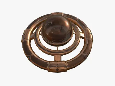 Alien Spaceship UFO E06 Copper - Sci Fi Spacecraft Design Low-poly 3D model