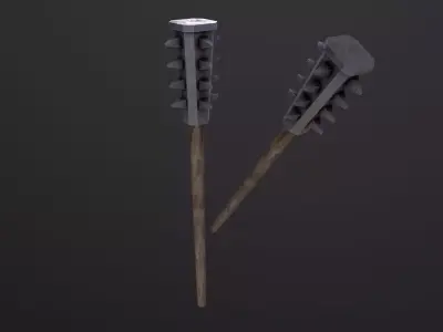 Wood Mace 3D Model Low-poly 3D model