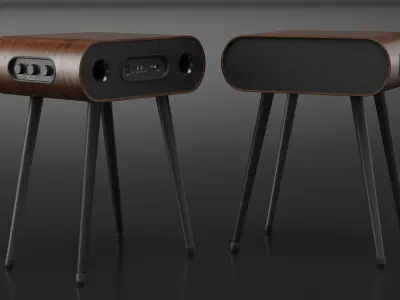Smart Speaker Console Wood Brown 3D model