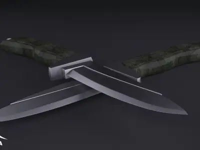 Knife two knives 3D model