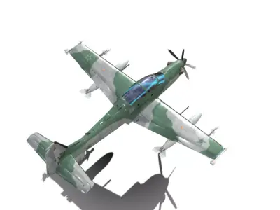 EMB 314 SUPER TUCANO BR Low-poly 3D model