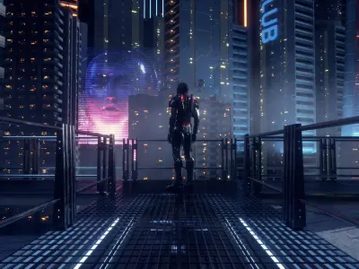 C4D Octane render CBD cyberpunk city 3D model