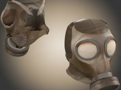 Gas Mask Low-poly 3D model