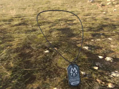 Metro 2033 Sparta Dog-Tag Low-poly 3D model
